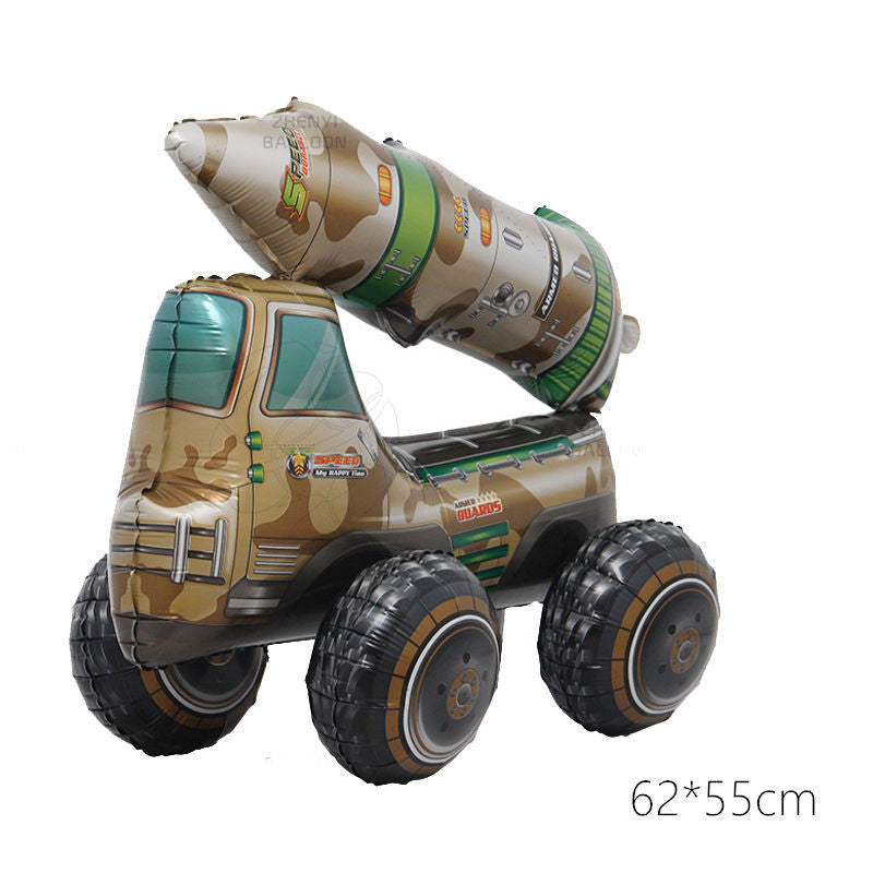 Billion Balloons 3D Car Aluminum Balloon Truck Tank Excavator Engineering Car Modeling Balloon Min.20PCS
