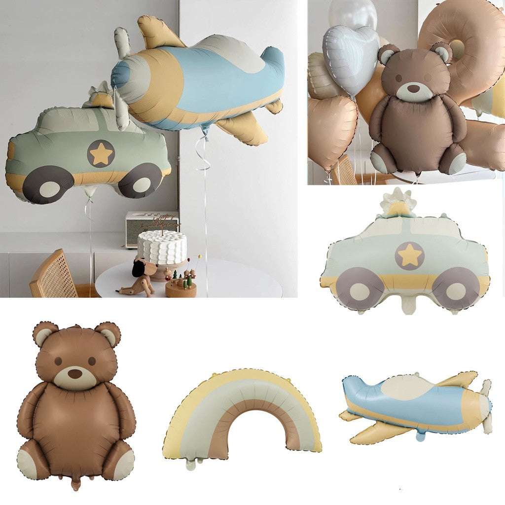 Billion Balloons Matte Frosted Car Airplane Teddy Bear Aluminum Film Balloon