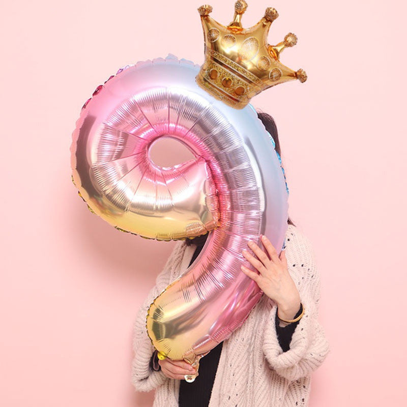 Billion Balloons 32inch Gradient Rainbow color Number 0-9 Foil balloons