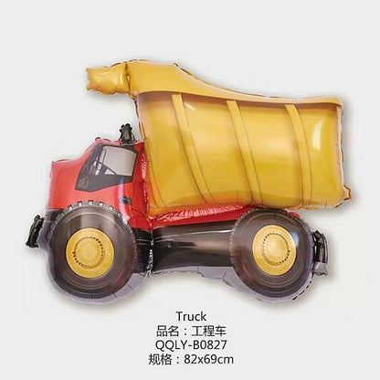 Billion Balloons 4D Car Excavator Fire Truck Ambulance Police Car School Bus Train Vehicle Tank Aluminum Foil Balloon