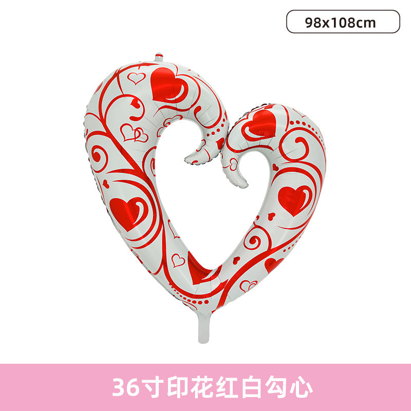 Aluminum Foil Heart Balloons for Valentine Wedding MOQ 50pcs