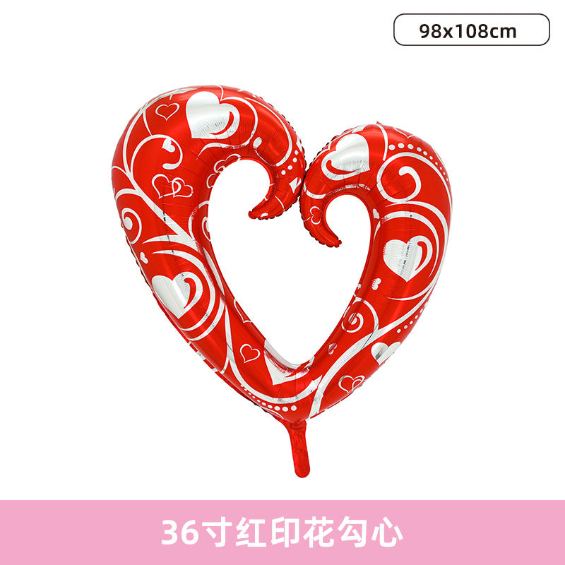 Aluminum Foil Heart Balloons for Valentine Wedding MOQ 50pcs