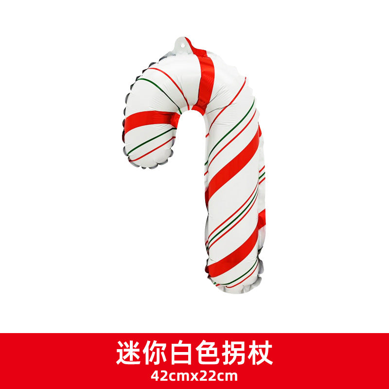 Christmas Party Decor Snowman Reindeer Cane Mini Foil Balloons Min.100PCS