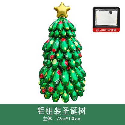 Christmas Party Decor 120cm Tree Santa Balloons Film Min.50PCS