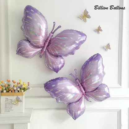 Purple & Blue Butterfly Foil Balloons for Wedding Decor & Romantic Parties Min.50PCS