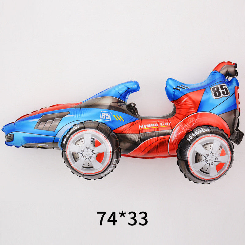 Billion Balloons 4D Car Excavator Fire Truck Ambulance Police Car School Bus Train Vehicle Tank Aluminum Foil Balloon