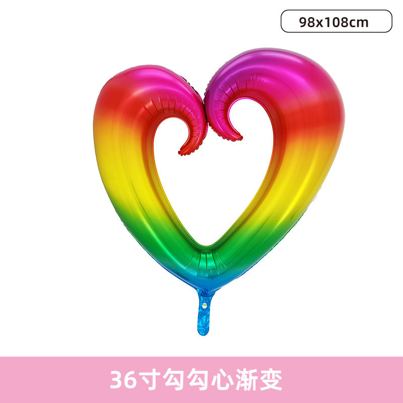 Aluminum Foil Heart Balloons for Valentine Wedding
