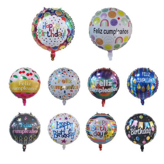 18-Inch Aluminum English Spanish Birthday Floating Balloon Wholesale