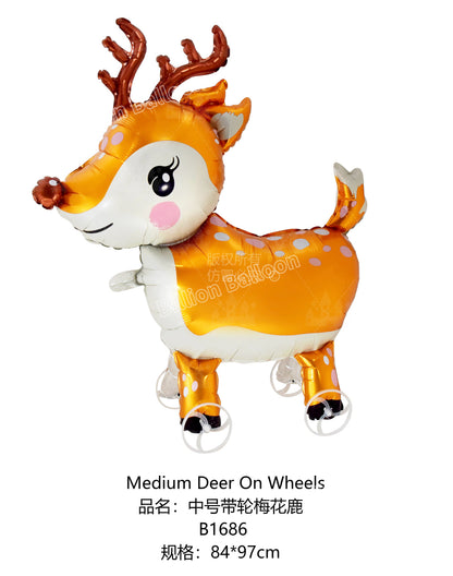 Walking Animal Balloon Toys with Wheels – Elephant & Tiger | Interactive Party Favors - 50PCS