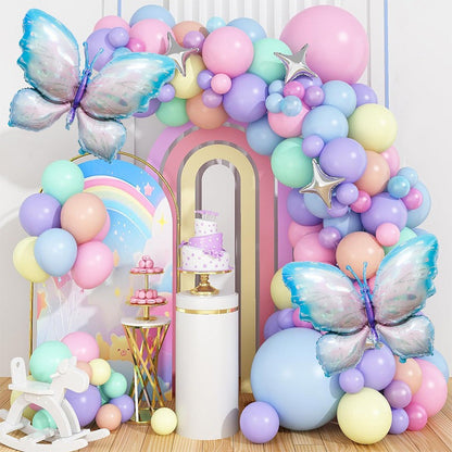 Purple & Blue Butterfly Foil Balloons for Wedding Decor & Romantic Parties Min.50PCS