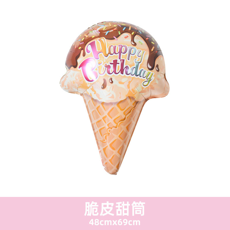 Donut Popcorn Hot Dog Ice Cream Birthday Food Dessert Balloon
