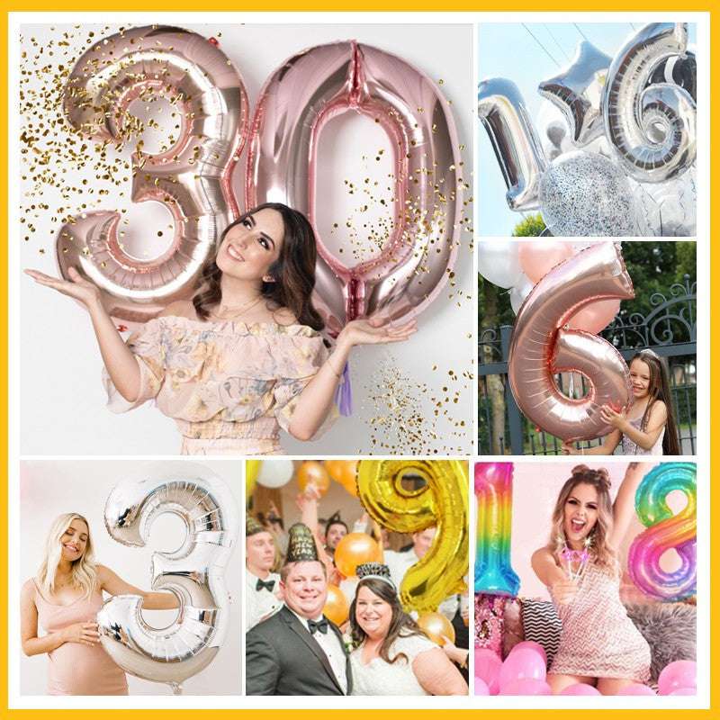Billion Balloons 32 Inch Aluminium Foil Number Decoration Number Balloon Party Supplies