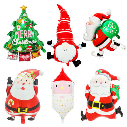 New Christmas 3D Santa Reindeer Aluminum Foil Balloons Min.50PCS