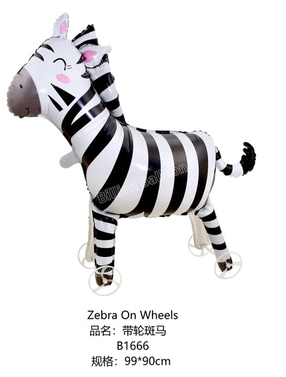 Walking Animal Balloon Toys with Wheels – Elephant & Tiger | Interactive Party Favors - 50PCS