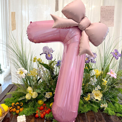 40inch Large Number Matte Bowknot Balloons Baby Birthday Party Decor Min.50PCS