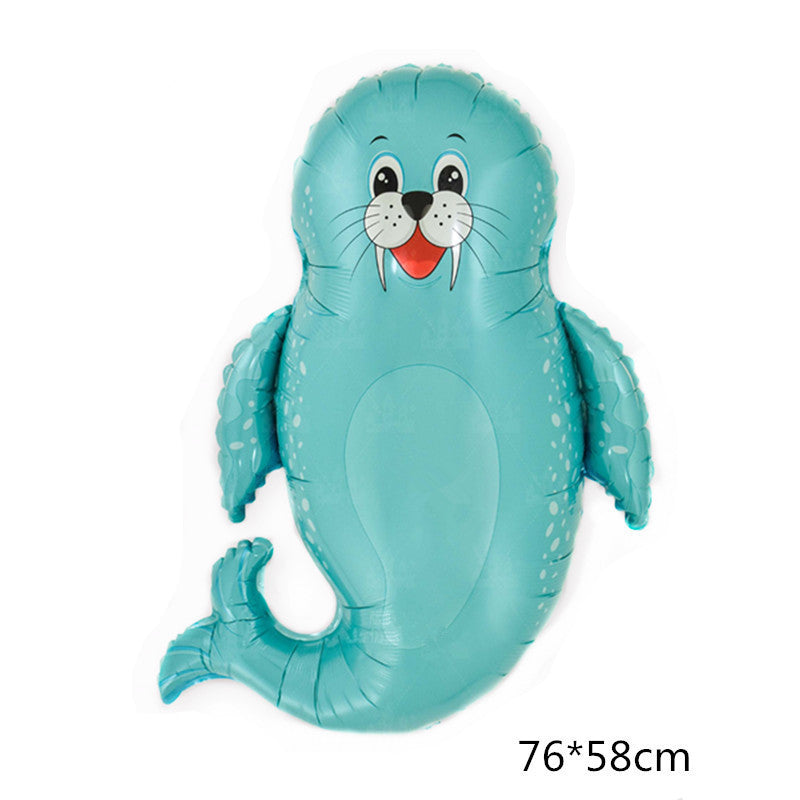 Octopus Seahorse Clownfish Aluminum Foil Ocean Balloons Min.50 set