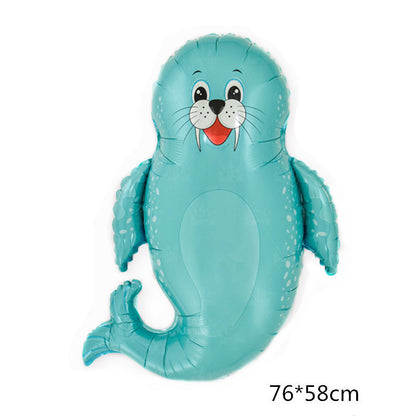 Octopus Seahorse Clownfish Aluminum Foil Ocean Balloons Min.50 set