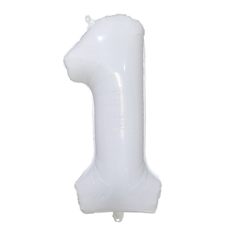 Billion Balloons 32Inches Birthday Anniversary Balloons White Crown Number Foil Balloon