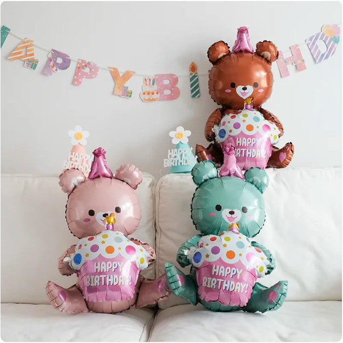 Billion Balloons 2/3Feet Teddy Bear Cakes Foil Balloon