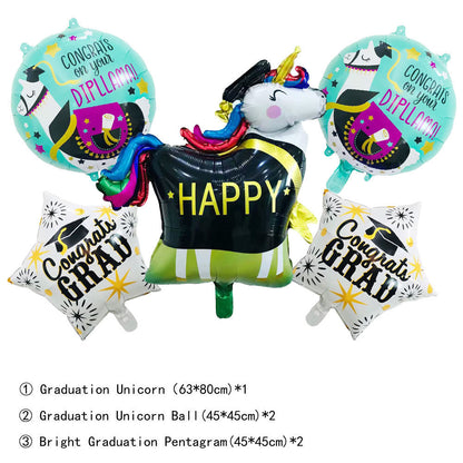 High School Graduation Set Aluminum Foil Balloons Hat Photo Frame Balls Min.50PCS