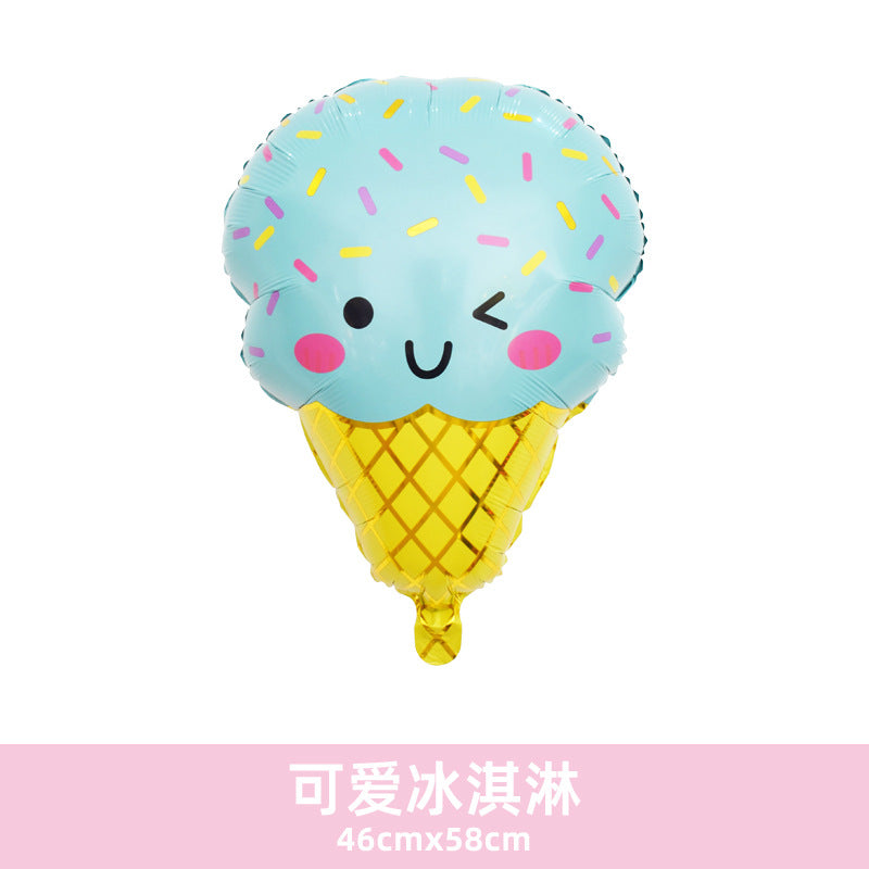Donut Popcorn Hot Dog Ice Cream Birthday Food Dessert Balloon