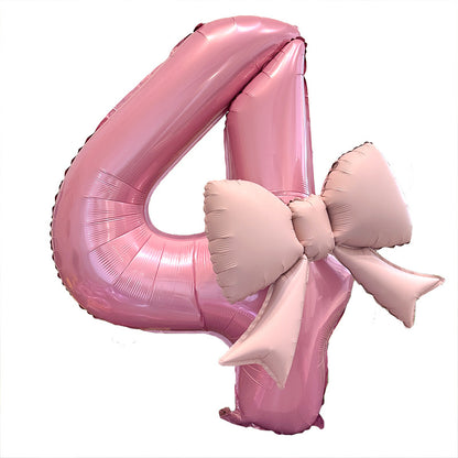 40inch Large Number Matte Bowknot Balloons Baby Birthday Party Decor Min.50PCS