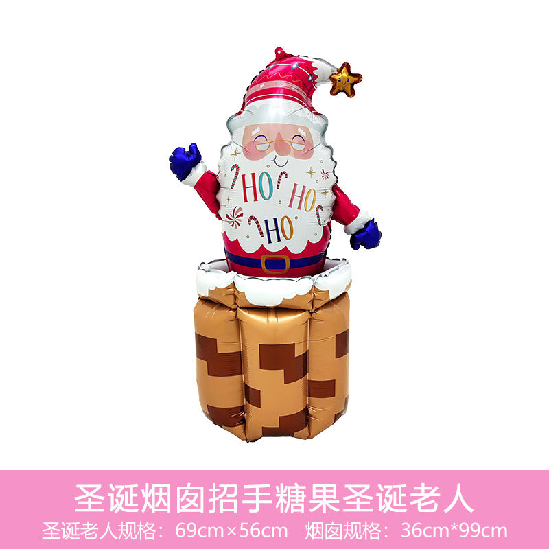 New Christmas 3D Santa Reindeer Aluminum Foil Balloons Min.50PCS