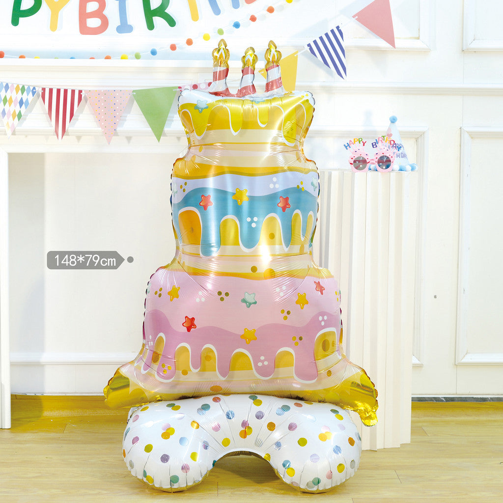 Billion Balloons Popular Medium Aluminum Foil Cartoon Cake Stand Balloon