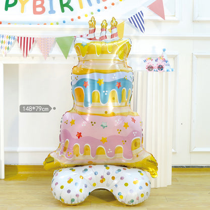 Billion Balloons Popular Medium Aluminum Foil Cartoon Cake Stand Balloon