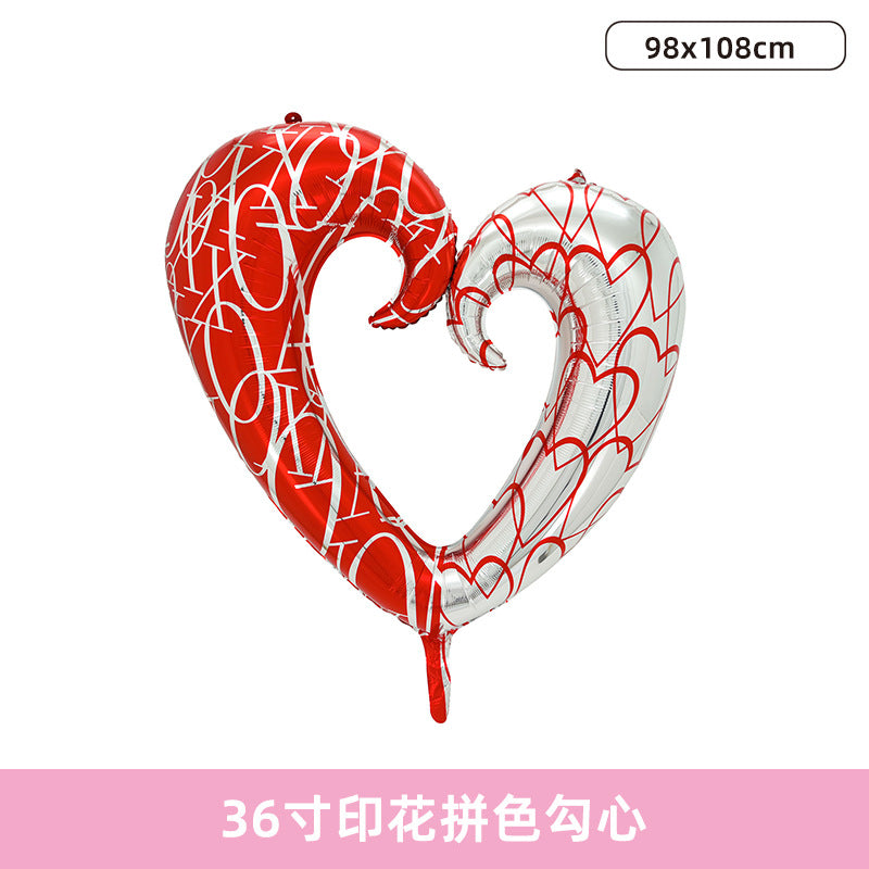 Aluminum Foil Heart Balloons for Valentine Wedding