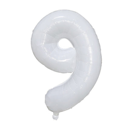 Billion Balloons 32Inches Birthday Anniversary Balloons White Crown Number Foil Balloon