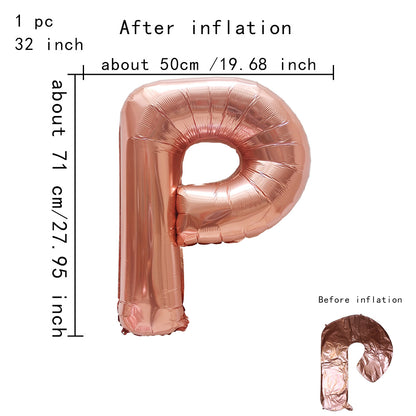 32inch Rose Gold Capital Letters Aluminum Foil Balloons for Birthday Party New Year's Eve Party Wedding Decoration