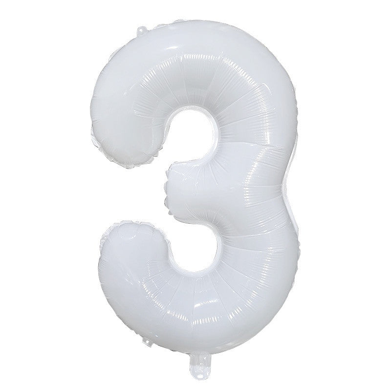 Billion Balloons 32Inches Birthday Anniversary Balloons White Crown Number Foil Balloon