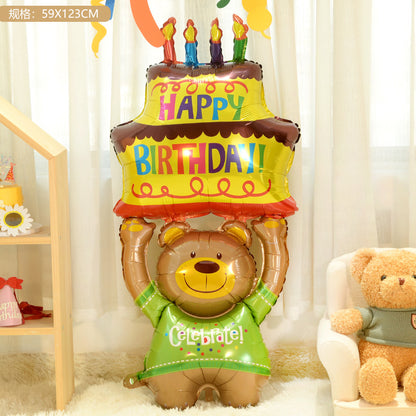 INS Trendy Kids Cake Bear Balloon Decor Birthday Party