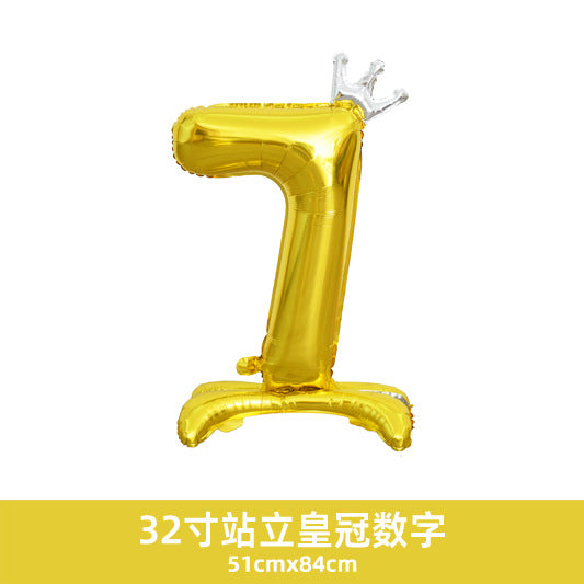 32inch Crown Number Balloon Pink Blue Gold Silver Black Min.50PCS