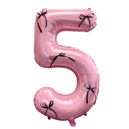 Pink Ribbon Large Number 40inch Foil Balloon Birthday Party Decor Min.50PCS