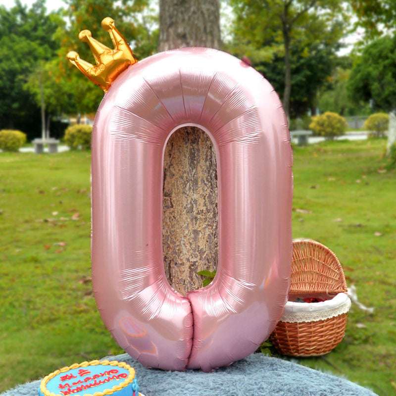 Billion Balloons 42inch Large Pink Crown Aluminum Foil Number 1st Birthday Party Balloon