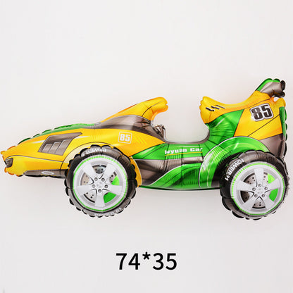 Billion Balloons 4D Car Excavator Fire Truck Ambulance Police Car School Bus Train Vehicle Tank Aluminum Foil Balloon