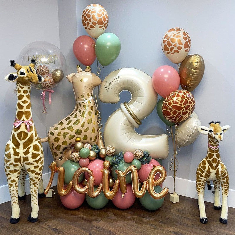 Billion Balloons 18/40Inch Number Balloons 0-9 Large Digital Heart Foil Beige Balloon