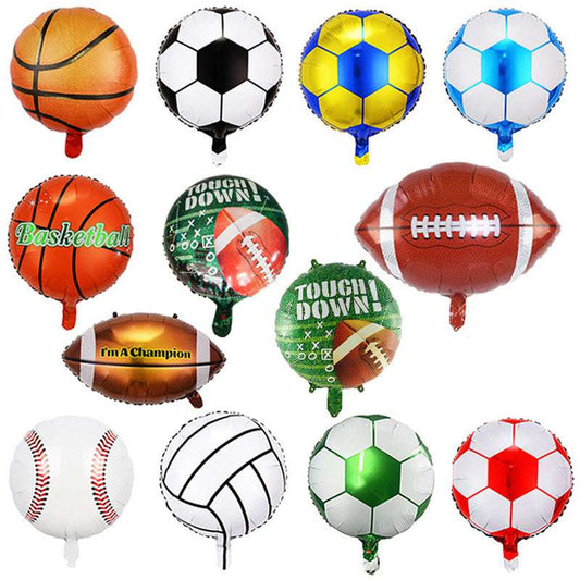 18-Inch Rugby Basketball Football Volleyball-Shaped Baseball Aluminum Balloon Wholesale
