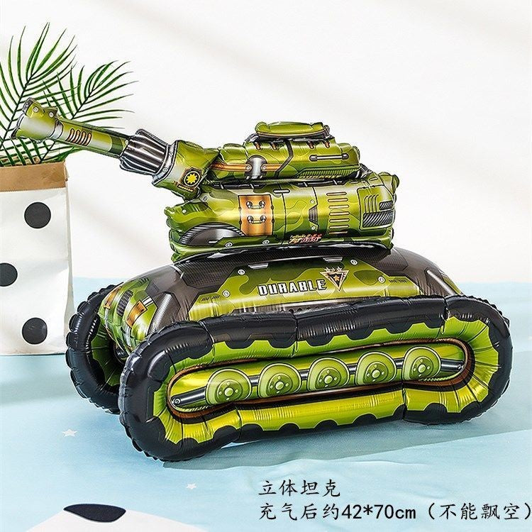 Billion Balloons 4D Car Excavator Fire Truck Ambulance Police Car School Bus Train Vehicle Tank Aluminum Foil Balloon
