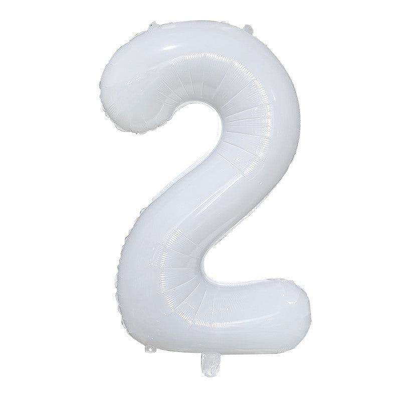 Billion Balloons 32Inches Birthday Anniversary Balloons White Crown Number Foil Balloon