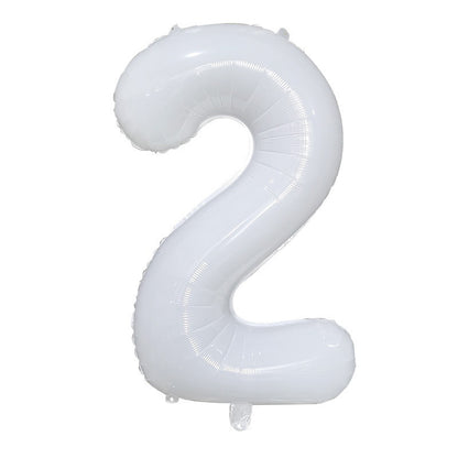 Billion Balloons 32Inches Birthday Anniversary Balloons White Crown Number Foil Balloon
