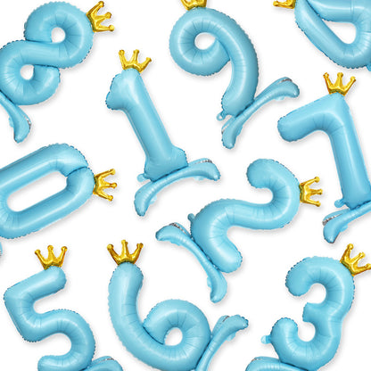 32inch Crown Number Balloon Pink Blue Gold Silver Black Min.50PCS