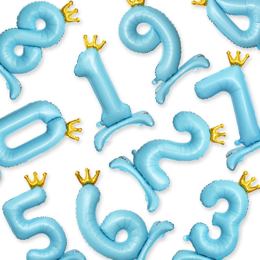 32inch Crown Number Balloon Pink Blue Gold Silver Black Min.50PCS