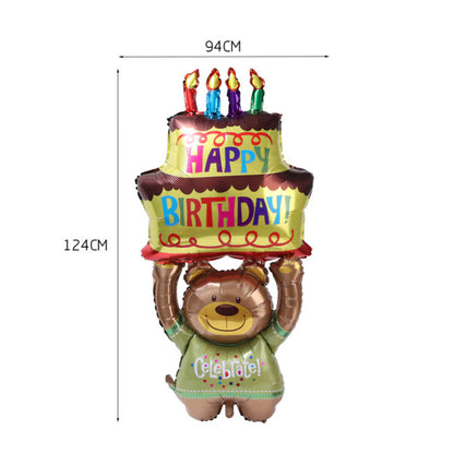 Billion Balloons 2/3Feet Teddy Bear Cakes Foil Balloon