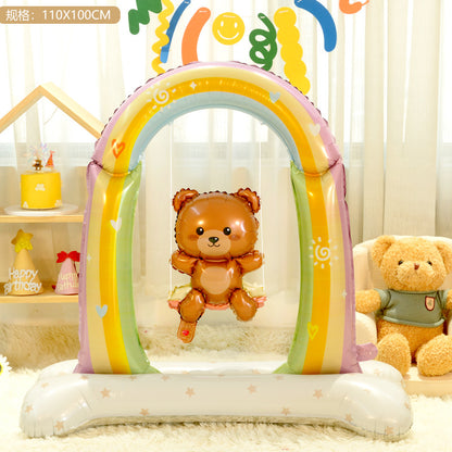 INS Trendy Kids Cake Bear Balloon Decor Birthday Party