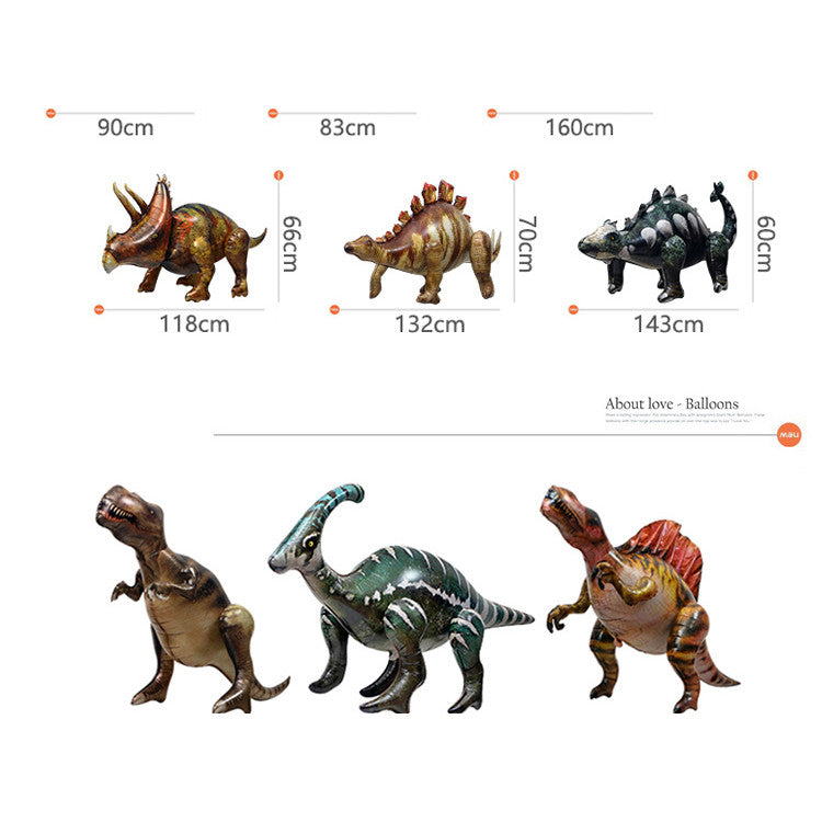 Toys Balloon 4D Standing Simulation Dinosaur Big Size Aluminum Film Balloon