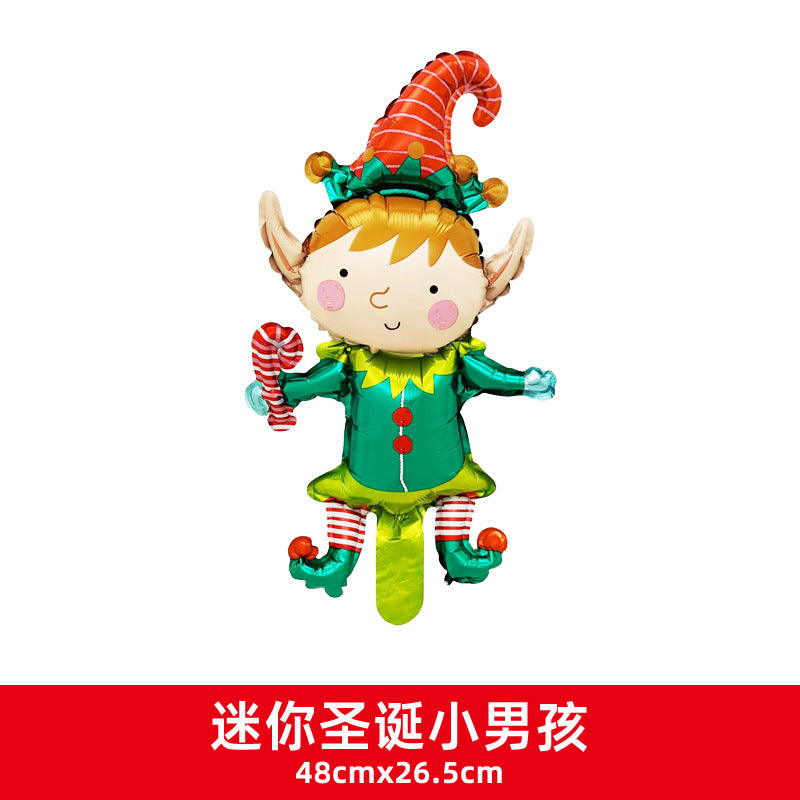 Christmas Party Decor Snowman Reindeer Cane Mini Foil Balloons Min.100PCS