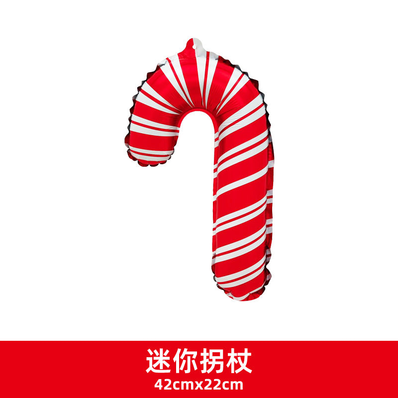 Christmas Party Decor Snowman Reindeer Cane Mini Foil Balloons Min.100PCS